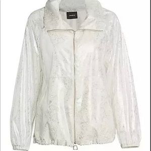 Akris Silver Veroniq Lurex Silk Foil Anorak Jacket